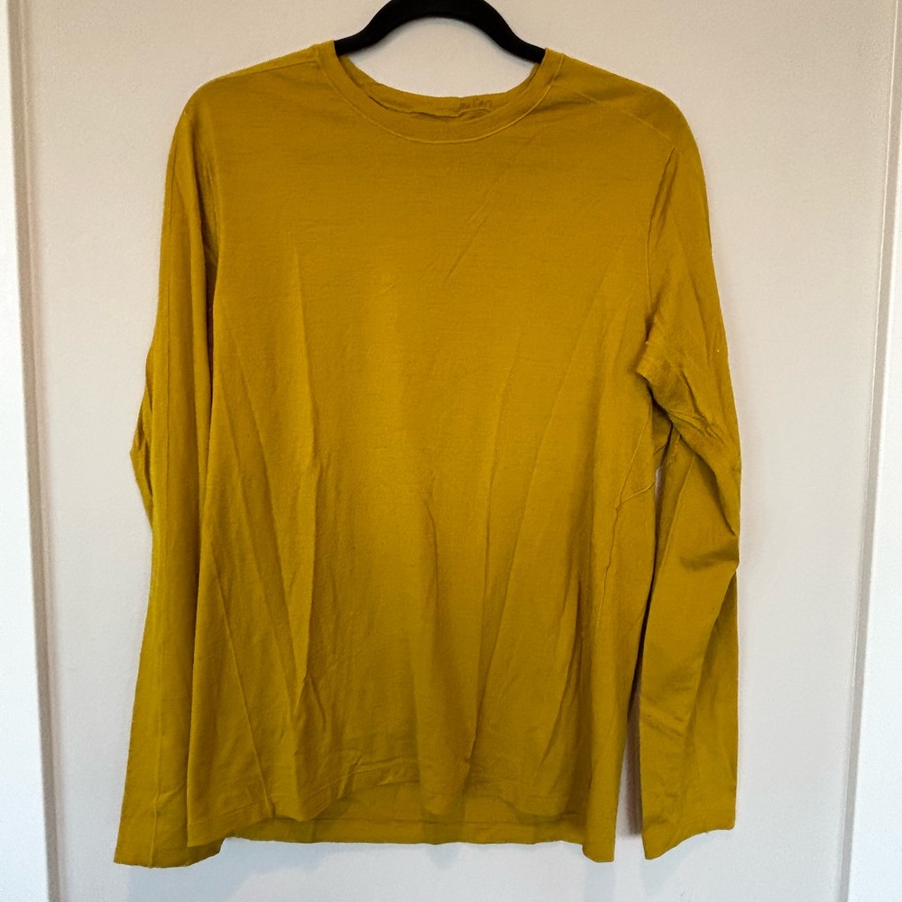 REI Men's Long-Sleeve Merino Wool Crewneck Shirt - Mustard Yellow